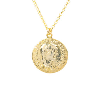 Roman Coin Pendant Necklace Gold, 4 of 7