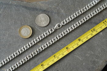 Diamond Cut Curb Chain Necklace In Solid Sterling Silver 20 Inches Long, 3 of 3