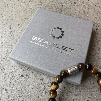 Men's Nottingham Forest Football Fan Tiger's Eye Bracelet, 4 of 6