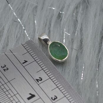 Emerald Silver Pendant Necklace: May Birthstone, 4 of 5