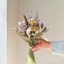 Dried Field Bouquet With Forget Me Not And Statice, thumbnail 1 of 5