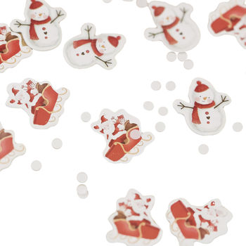 Festive Christmas Snowman And Santa Table Confetti, 2 of 2