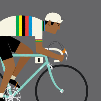 Personalised Cycling Print, Rainbow Jersey, 7 of 7
