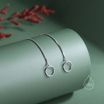 Circle Ear Threaders In Sterling Silver, 4 of 12