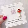 Funny 18th Birthday Cocktail Enamel Pin | Cute Gift For Friend, Daughter Or Sister, thumbnail 3 of 9