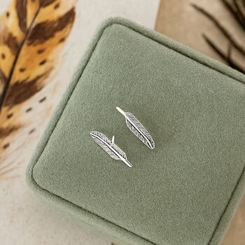 Sterling Silver Feather Earrings, 2 of 7