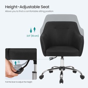 Office Chair Swivel Chair Adjustable Height Armrests, 7 of 11