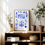 Scenes Of France Blue Tile Inspired Travel Print, thumbnail 4 of 12