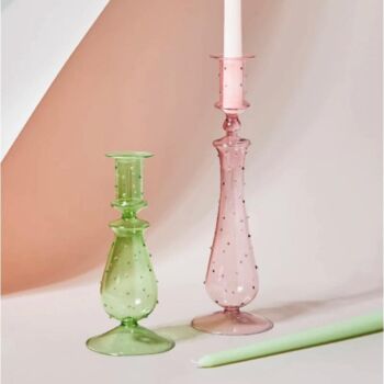 Colourful Glass Candlestick Holder, 2 of 4