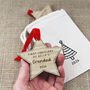 First Christmas As Grandparents Personalised Wooden Star Christmas Decorations, thumbnail 4 of 5