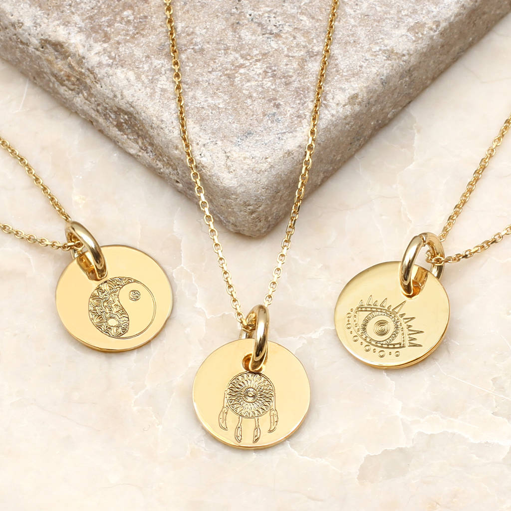 Personalised 18ct Gold Plated Boho Charm Necklace By Hurleyburley