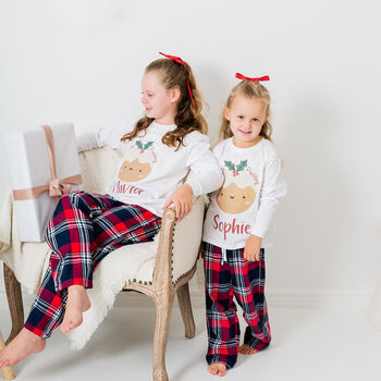 Personalised Christmas Family Matching Pyjamas Christmas Pudding, 6 of 11