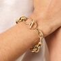 Stainless Steel Dual Link Chain Bracelet In Gold, thumbnail 2 of 4