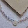 Rainbow Gemstone Mother Of Pearl Smiley Face Necklace, thumbnail 7 of 7