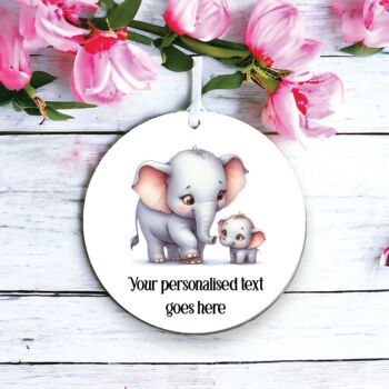 Personalised Elephant Parent And Child Decoration Gift, 2 of 2