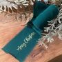 Personalised Green Hand Frayed Christmas Gifting Ribbon, thumbnail 1 of 5