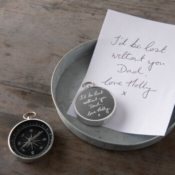 Personalised Handwriting Engraved Father's Day Compass, 6 of 6