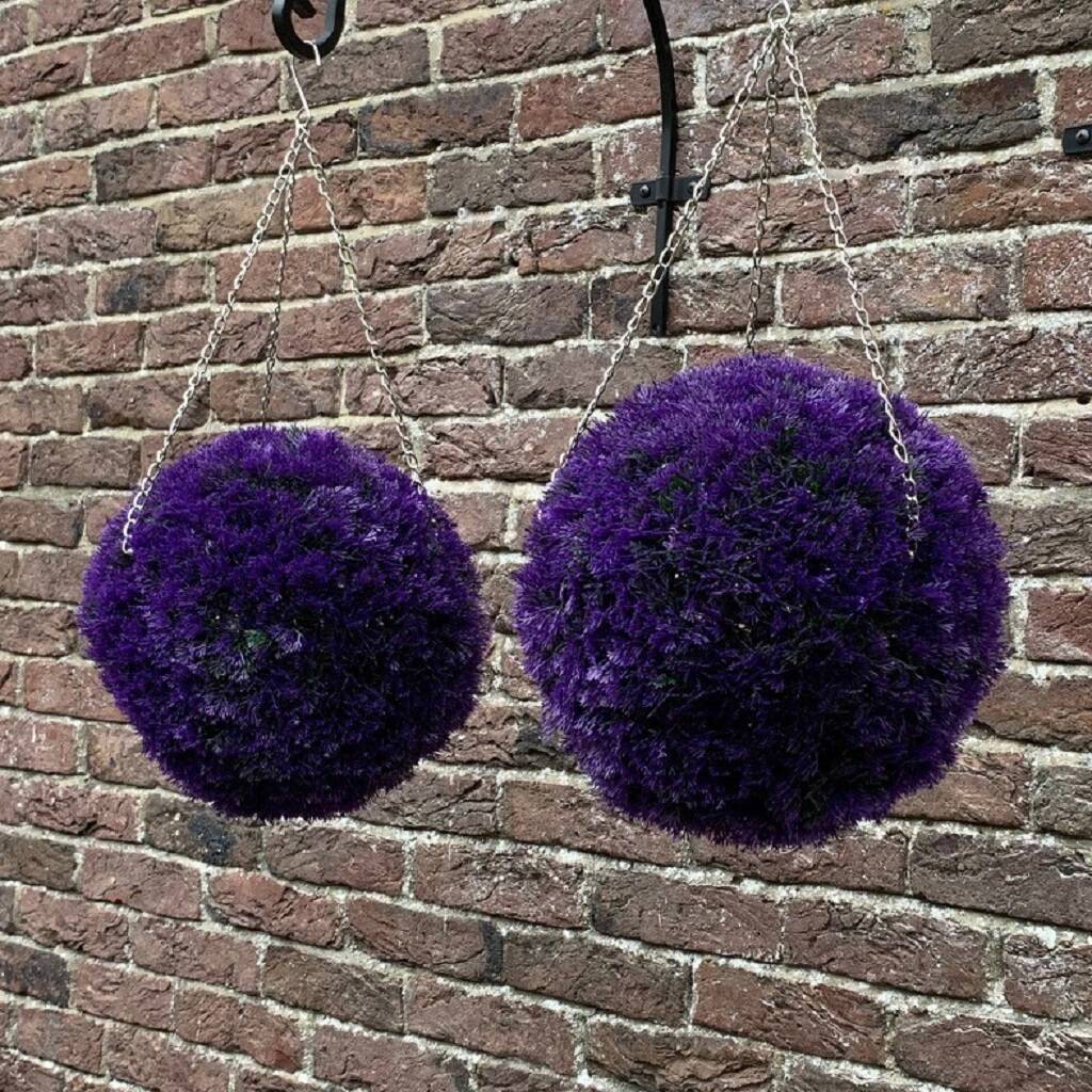 Purple Heather Effect Artificial Topiary Balls By Garden Selections