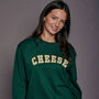 Cheese Varsity Slogan Christmas Sweatshirt, thumbnail 5 of 8