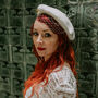 Ivory Bridal Beret With Birdcage Veil, thumbnail 1 of 8