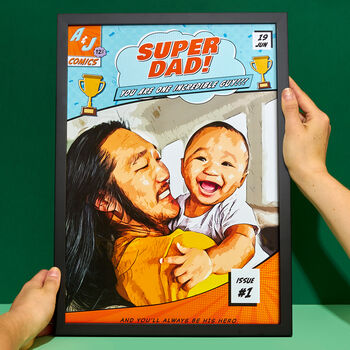 Personalised First Father's Day Poster Comic Style, 8 of 9