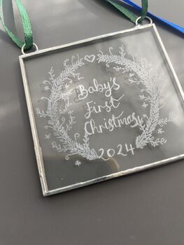 Baby's First Christmas Glass Decoration, 5 of 8