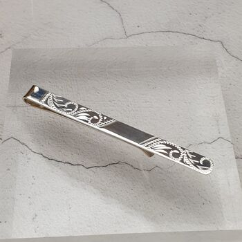 Elegant Handmade Sterling Silver Tie Slide, 2 of 12