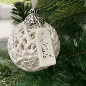 Hand Crafted Tangled Web Ceramic Bauble, 2 of 7