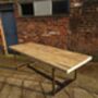 Reclaimed Industrial Solid Wood Copper Frame Table 423, thumbnail 4 of 6