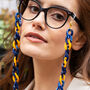 Glasses Chain Indigo And Honeycomb Chunky Acrylic Chain, thumbnail 1 of 8