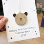 Personalised First Christmas Bear Decoration Card, thumbnail 8 of 10