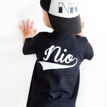 Personalised Baseball Style Kids Name T Shirt, 3 of 8