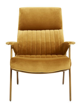 Velvet Mustard High Backed Chair, 2 of 2