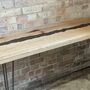 Oak Resin River Console Table With Hairpin Legs, thumbnail 2 of 12
