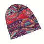 Bright Chemo Headwear Beanie Hat Bandana Red Purple, thumbnail 3 of 5