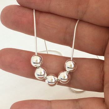 50th Birthday Handmade Silver Bead Necklace, 2 of 7