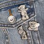 Tatty Teddy Standing Enamel Pin Badge, thumbnail 3 of 3