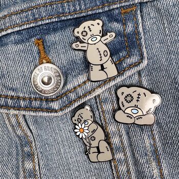 Tatty Teddy Standing Enamel Pin Badge, 3 of 3