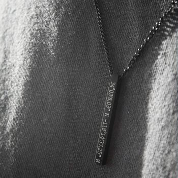 Black Personalised Bar Necklace, 5 of 6