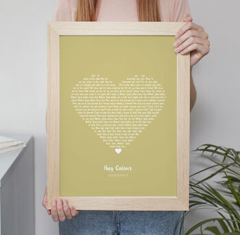 Favourite Lyrics Love Heart Personalised Print, 5 of 10
