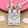 Couples Gift Love Heart Pair Of Personalised Keyrings, thumbnail 2 of 5