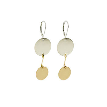 Luna Silver And Gold Fill Mirror Disc Earrings, 2 of 3