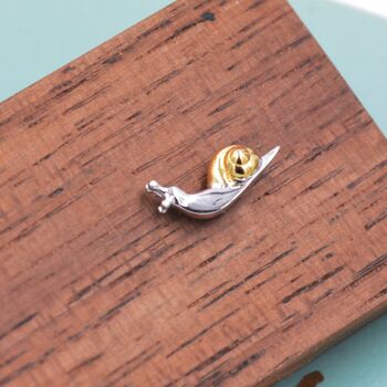 Tiny Little Snail Stud Earrings In Sterling Silver, 8 of 11