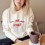 Personalised Bow 'Year' Christmas Unisex Sweater Jumper, thumbnail 3 of 7