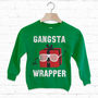 Gangsta Wrapper Children's Christmas Sweatshirt, thumbnail 1 of 5