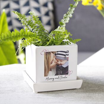 Personalised Photo Mini Cube Plant Pot For Mum, 2 of 8