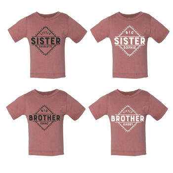 Personalised Baby Sibling Shirt Set, 8 of 10