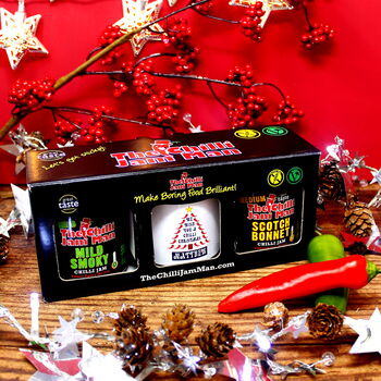 'Chilli Christmas' Personalised Chilli Jam Gift Set, 2 of 8