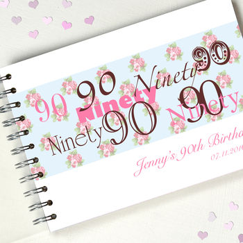 Personalised 90th Birthday Guest Book, 6 of 10