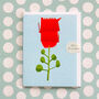 Red Dainty Bloom Mini Greetings Card, thumbnail 4 of 5